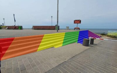 Regenoog trap-strandafgang Bloemendaal aan zee